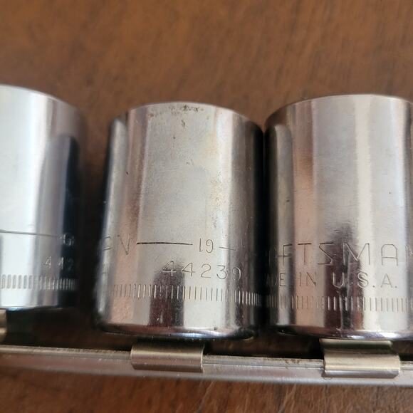 Vintage Craftsman USA Made 1/2" 10point metric socket set (15mm-27mm) - Picture 7 of 8